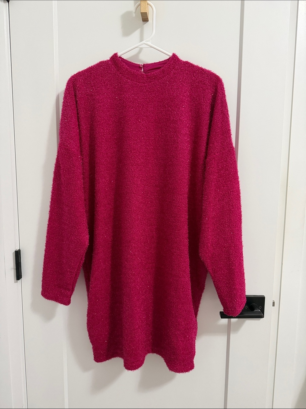 H&M Fuchsia Turtleneck Knit Sweater Dress